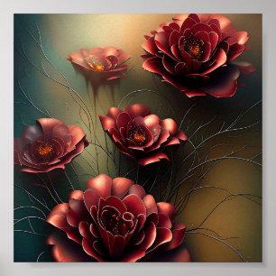 Poster Bouquet de roses cuivrées