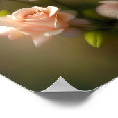 Poster Bouquet de roses roses tendres (Coin)