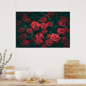 Poster Bouquet de roses rouges (Cuisine)