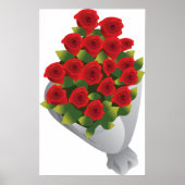 Poster Bouquet De Roses Rouges (Devant)