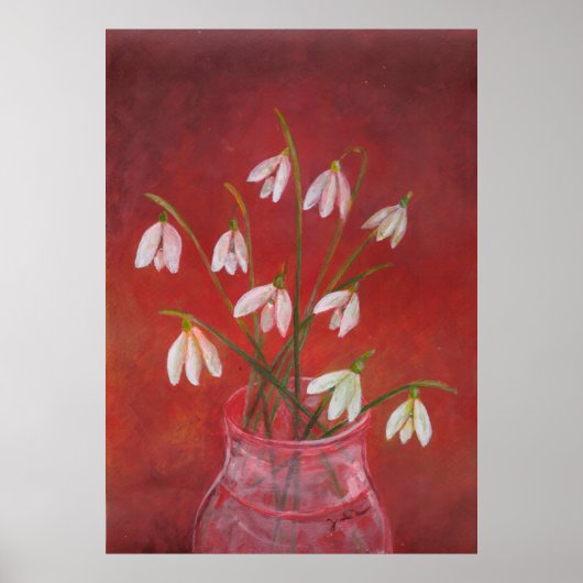 Poster Bouquet de snowdrops (Devant)