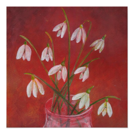 Poster Bouquet de snowdrops (Devant)