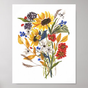 Poster Bouquet de tournesol