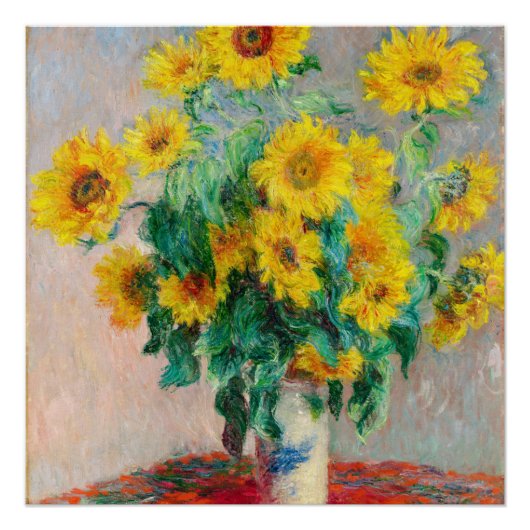 Poster Bouquet de tournesols Claude Monet (Devant)