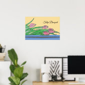 Poster Bouquet de tulipes sur une table (Bureau à domicile)