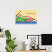 Poster Bouquet de tulipes sur une table (Bureau à domicile)