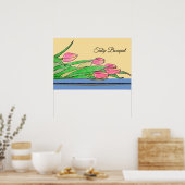 Poster Bouquet de tulipes sur une table (Cuisine)
