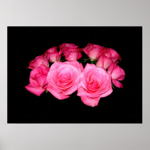 Poster Bouquet des roses roses