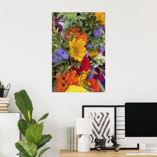 Poster Bouquet d'été coloré (Bureau à domicile)