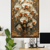 Poster Bouquet d'orchidées blanches élégantes (Bureau à domicile)