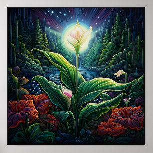 Poster Bouquet Fleur d'Anniversaire Jolie Llie de Paix