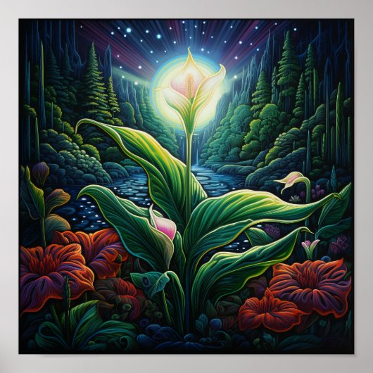 Poster Bouquet Fleur d'Anniversaire Jolie Llie de Paix (Devant)