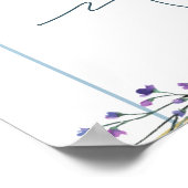 Poster Bouquet floral bleu poussiéreux Bienvenue à la dou (Coin)