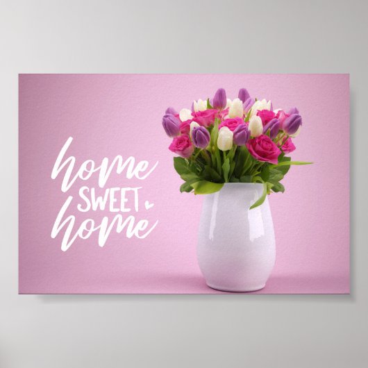 Poster Bouquet Floral Maison Sweet Home (Devant)