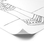 Poster Bouquet floral Ranunculus illustration art imprimé (Coin)