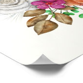 Poster Bouquet floral rose, orange et blanc (Coin)