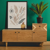 Poster Bouquet floral scandinave neutre Motif d'art