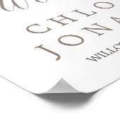 Poster Bouquet floral simple Mariage Bienvenue (Coin)