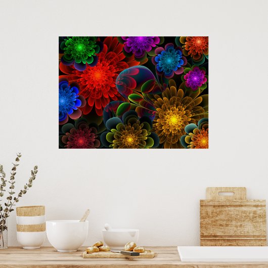 Poster Bouquet fractal (Cuisine)