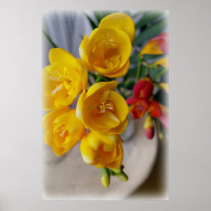 Poster bouquet freesias