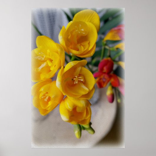 Poster bouquet freesias (Devant)