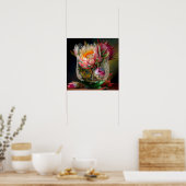 Poster Bouquet King Protea rose Jaune Rouge Beau (Cuisine)