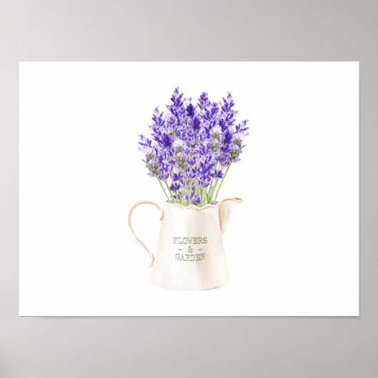 Poster Bouquet Lavendar dans un jug (Devant)