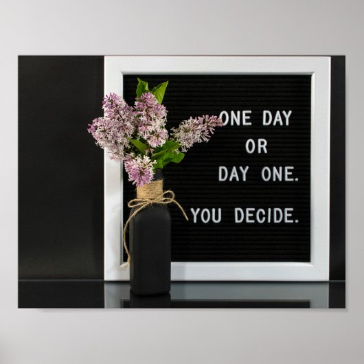 Poster bouquet lilas avec une citation inspirante (Devant)