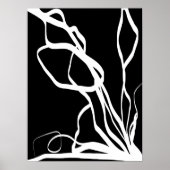 Poster Bouquet Noir : Abstrait noir et blanc (Devant)