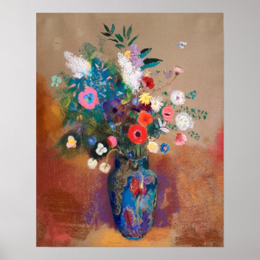 Poster Bouquet of Flowers by Odilon Redon (Devant)