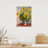 Poster Bouquet of Sunflowers by Monet Impressionist (Cuisine)