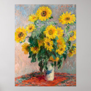 Poster Bouquet of Sunflowers by Monet Impressionist