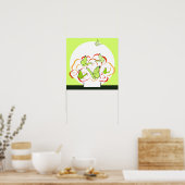 Poster Bouquet orange et papillons jaune vif (Cuisine)