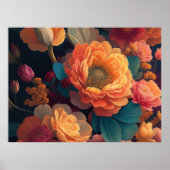 Poster Bouquet peint de fleurs Gras 4:3 (Devant)