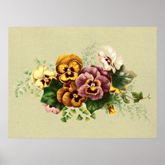 Poster Bouquet peint vintage (Devant)