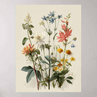 Poster Bouquet Prairie de Fleurs Sauvages