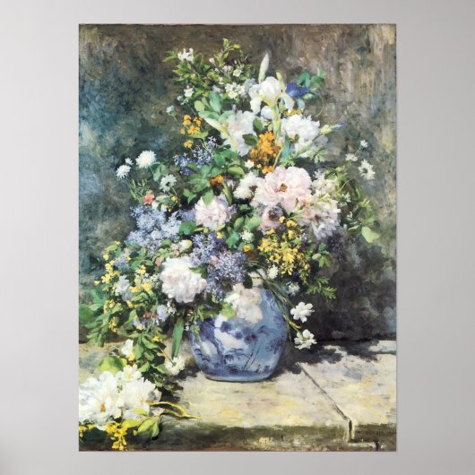 Poster Bouquet printanier de Pierre Renoir, Fleurs de vin (Devant)