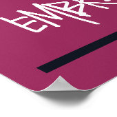 Poster Bouquet rose et blanc Papillons Embrassez le bonhe (Coin)