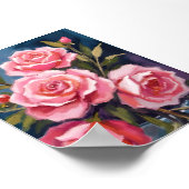 Poster Bouquet rose pâle peint (Coin)