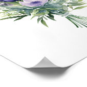 Poster Bouquet vert d'Eucalyptus à fleurs violettes de la (Coin)