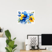 Poster Bouquet vibrant à l'aquarelle (Bureau à domicile)