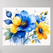 Poster Bouquet vibrant à l'aquarelle (Devant)