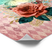 Poster Bouquet vintage Luna Moth (Coin)