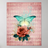 Poster Bouquet vintage Luna Moth (Devant)