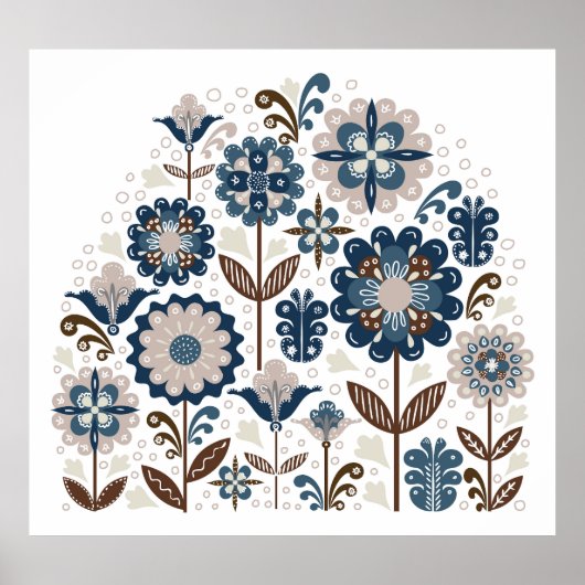 Poster Bouquets multicolores : Main tirée (Devant)