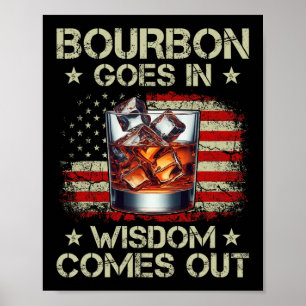 Poster Bourbon Entre En Sagesse Sort Whisky Drapeau États