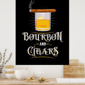 Poster Bourbon Et Cigares (Cuisine)