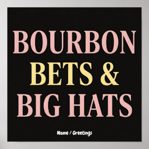 Poster Bourbon, Paris et Grands Chapeaux Club Social Rétr
