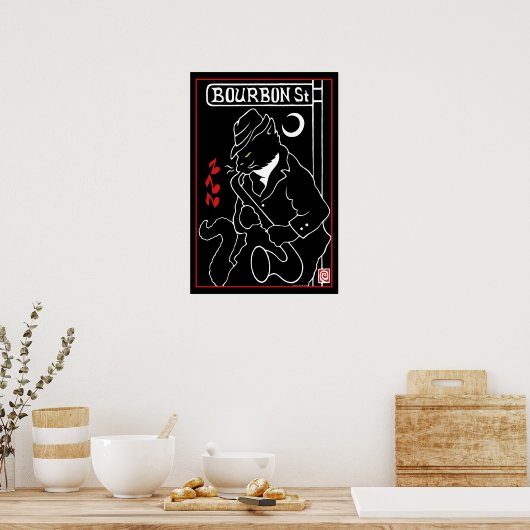 Poster "Bourbon St. Cat" (Cuisine)
