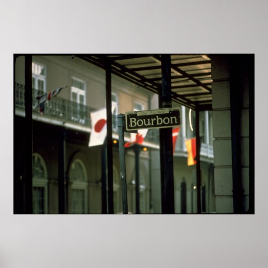 Poster Bourbon Street Sign à la Nouvelle-Orléans (Devant)